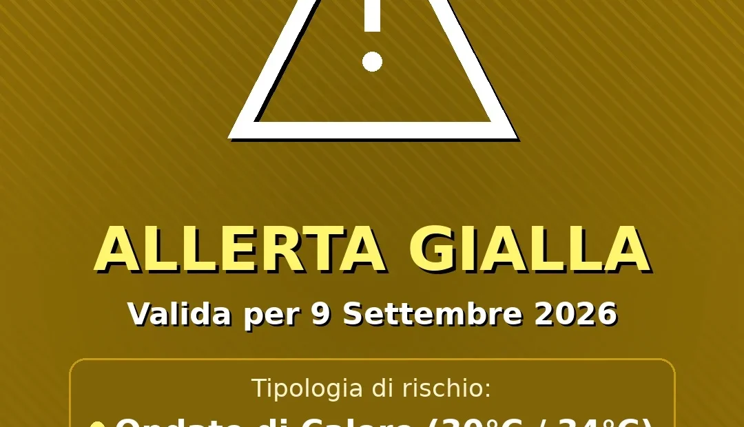 Anteprima di: Allerta Gialla per Ondate di Calore nel Salento (Mercoledì 9 settembre): attese temperature fino a 30°C
