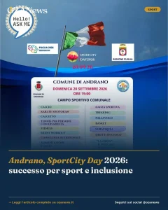 Anteprima di: Andrano, SportCity Day 2026: successo per sport e inclusione