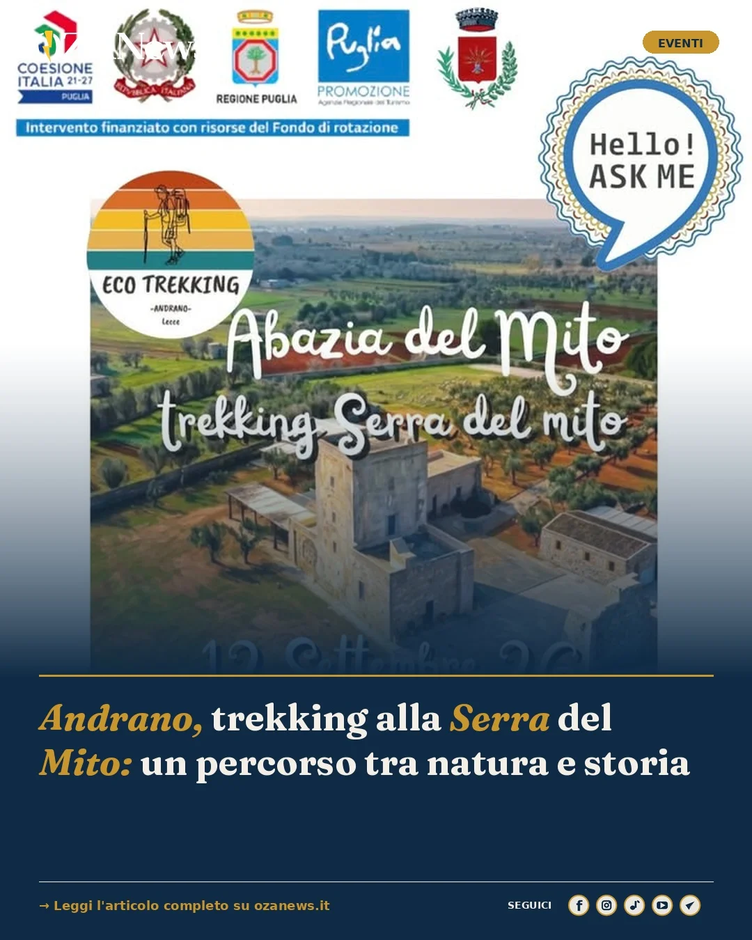 Anteprima di: Andrano, trekking alla Serra del Mito: un percorso tra natura e storia