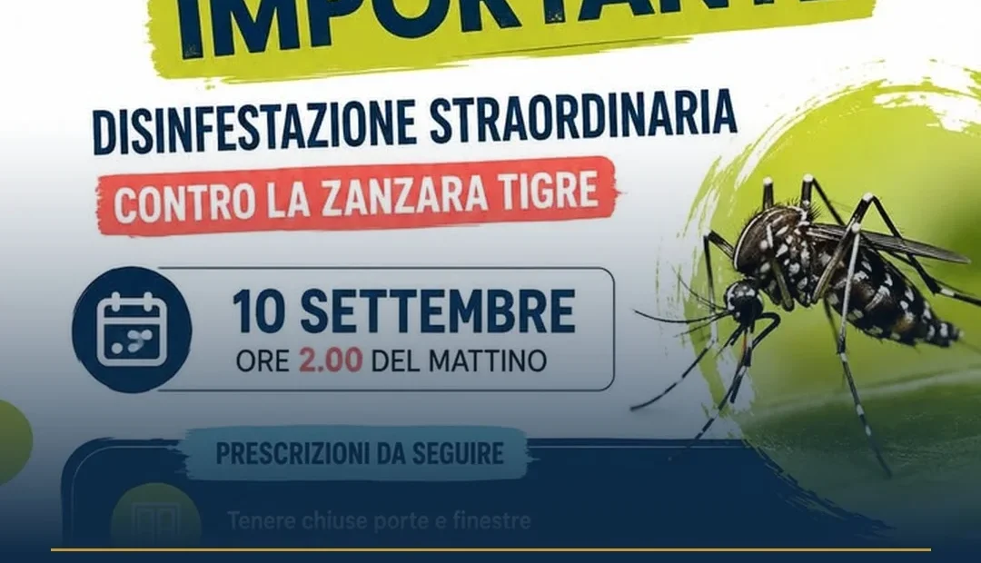Anteprima di: Aradeo, disinfestazione straordinaria anti-Dengue il 10 settembre: le precauzioni