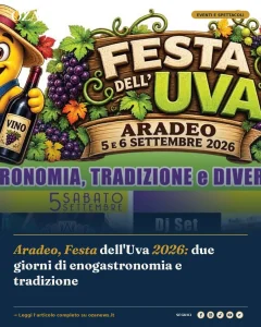 Anteprima di: Aradeo, Festa dell'Uva 2026: due giorni di enogastronomia e tradizione