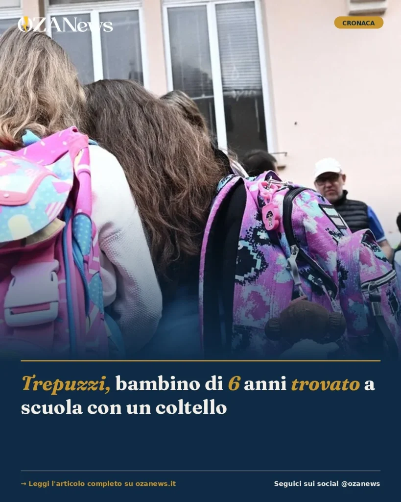 Dettaglio 1: Bimbo di 6 anni trovato con coltello di 13 centimetri nello zaino a scuola