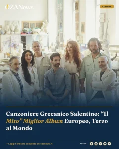 Canzoniere Grecanico Salentino: “Il Mito” Miglior Album Europeo, Terzo al Mondo