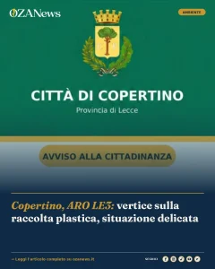 Anteprima di: Copertino, ARO LE3: vertice sulla raccolta plastica, situazione delicata