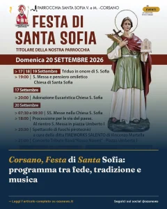 Corsano, Festa di Santa Sofia: programma tra fede, tradizione e musica