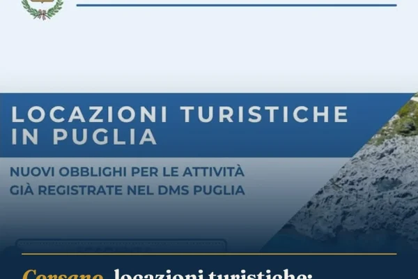 Corsano, locazioni turistiche: scadenza il 30 settembre 2026 per regolarizzare
