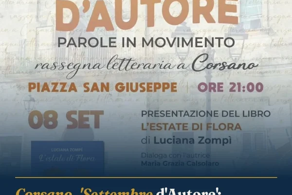 Corsano, ‘Settembre d’Autore’: Luciana Zompì presenta ‘L’estate di Flora’
