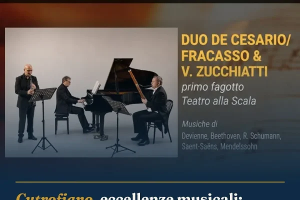Cutrofiano, eccellenze musicali: Zucchiatti, De Cesario e Fracasso ai Concerti del Chiostro