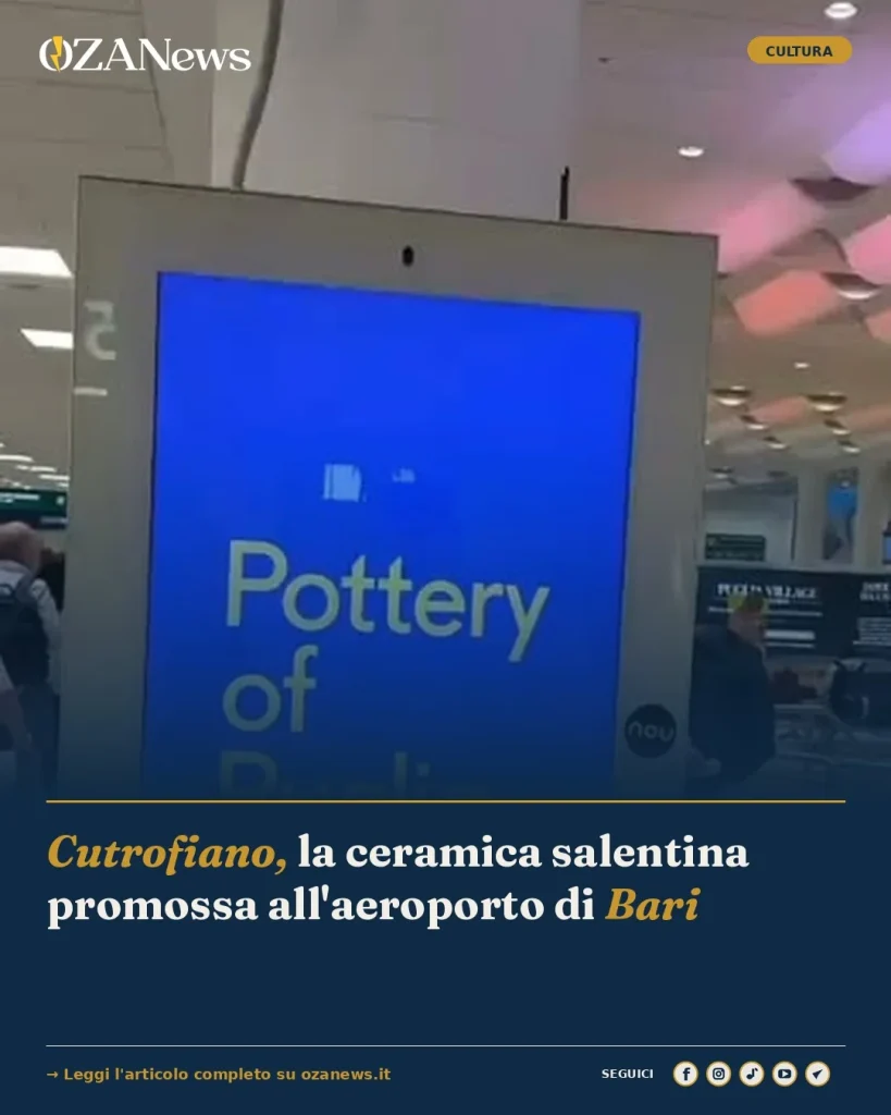 Anteprima di: Cutrofiano, la ceramica salentina promossa all'aeroporto di Bari