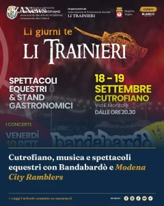 Cutrofiano, musica e spettacoli equestri con Bandabardò e Modena City Ramblers