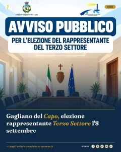 Anteprima di: Gagliano del Capo, elezione rappresentante Terzo Settore l'8 settembre