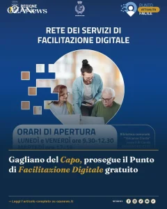 Anteprima di: Gagliano del Capo, prosegue il Punto di Facilitazione Digitale gratuito