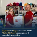 Anteprima di: Gagliano del Capo, successo per lo "Zaino SOSpeso": consegnato il materiale scolastico