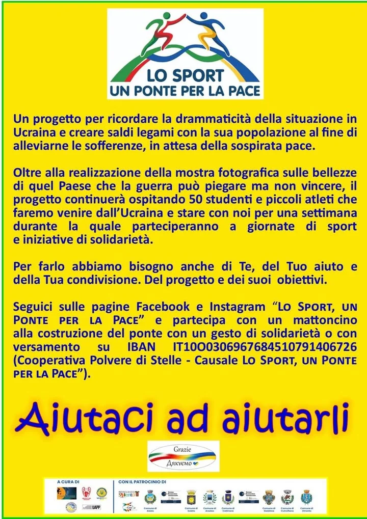 Dettaglio 2: Galatina, 'Lo Sport un Ponte per la Pace': via al programma con ospiti e giovani ucraini