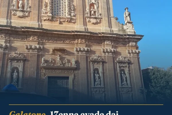 Galatone, 17enne evade dai domiciliari: arrestato dopo inseguimento con i Carabinieri
