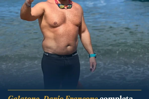Galatone, Dario Francone completa la Traversata dello Stretto di Messina