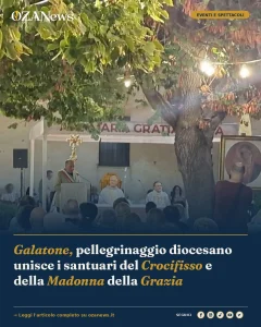 Anteprima di: Galatone, pellegrinaggio diocesano unisce i santuari del Crocifisso e della Madonna della Grazia