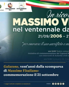 Galatone, vent'anni dalla scomparsa di Massimo Vitaliano: commemorazione il 21 settembre