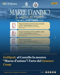 Gallipoli, al Castello la mostra “Maree d’animo”: l'arte del Summer Camp