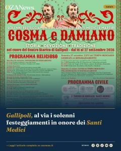 Gallipoli, al via i solenni festeggiamenti in onore dei Santi Medici