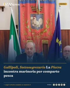 Anteprima di: Gallipoli, Sottosegretario La Pietra incontra marineria per comparto pesca