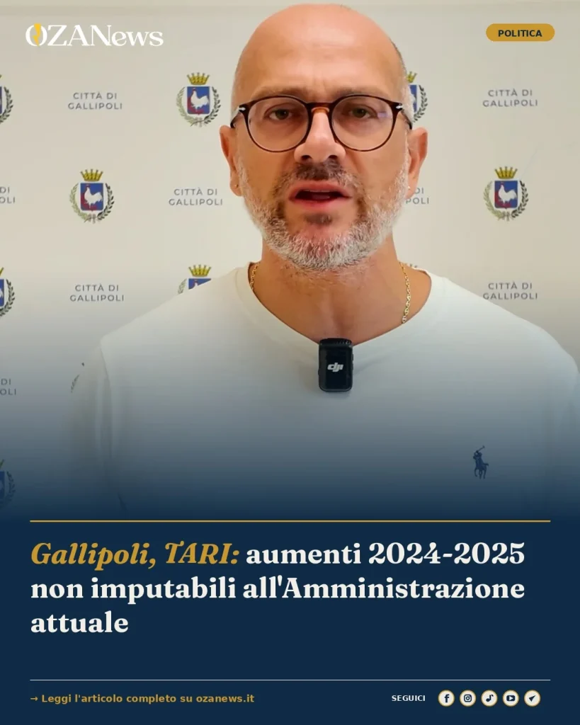 Anteprima video: Gallipoli, TARI: aumenti 2024-2025 non imputabili all’Amministrazione attuale