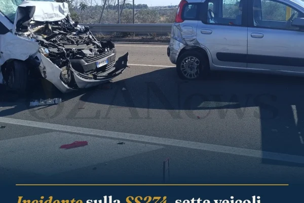Incidente sulla SS274, sette veicoli coinvolti a Felline: feriti e caos