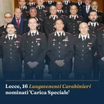 Anteprima di: Lecce, 16 Luogotenenti Carabinieri nominati 'Carica Speciale'