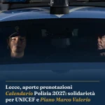 Anteprima di: Lecce, aperte prenotazioni Calendario Polizia 2027: solidarietà per UNICEF e Piano Marco Valerio