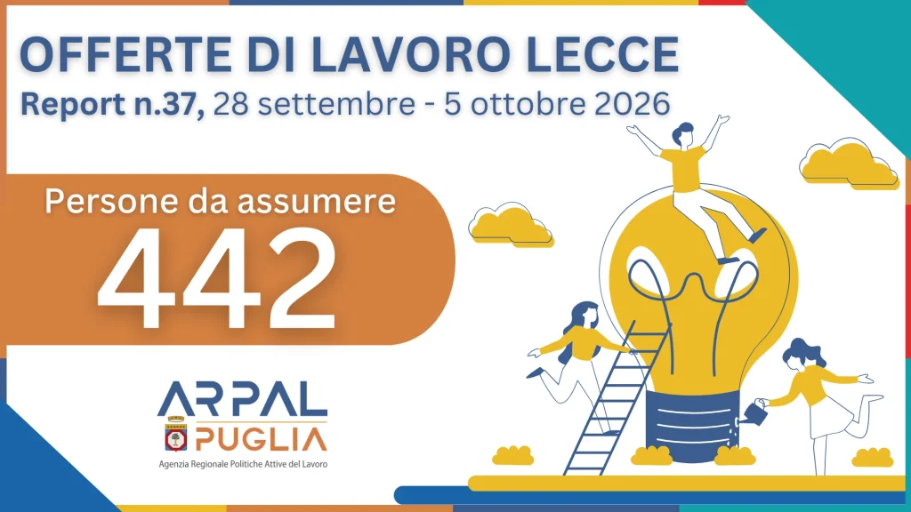 Dettaglio 1: Lecce, Arpal Puglia: 442 offerte di lavoro e Club Med Recruiting Day