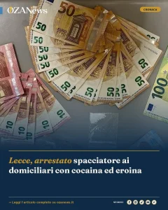 Lecce, arrestato spacciatore ai domiciliari con cocaina ed eroina