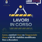 Anteprima di: Lecce, cantieri Anas su Tangenziale Ovest e SS 16: viabilità modificata fino a dicembre