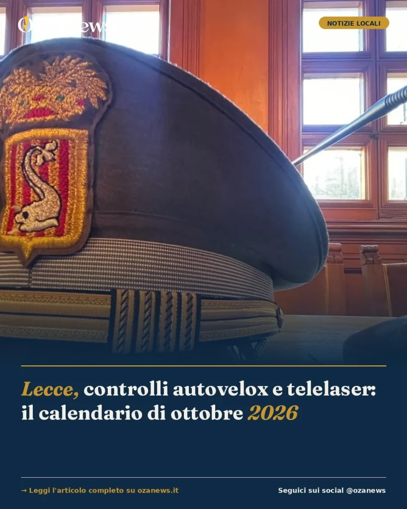 Anteprima di: Lecce, controlli autovelox e telelaser: il calendario di ottobre 2026