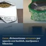 Anteprima di: Lecce, diciassettenne arrestato per spaccio con hashish, marijuana e bilancino