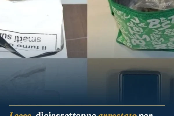 Lecce, diciassettenne arrestato per spaccio con hashish, marijuana e bilancino
