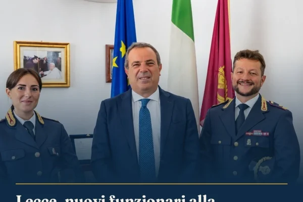 Lecce, nuovi funzionari alla Questura: Schirosi a Otranto, Bozzelli alla Mobile