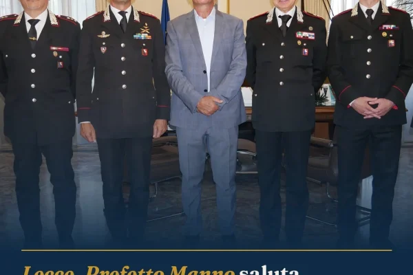Lecce, Prefetto Manno saluta ufficiali Carabinieri in partenza per nuovi incarichi