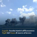 Anteprima di: Lequile, focolai riattivi all'Ecocentro: Vigili del Fuoco di nuovo al lavoro