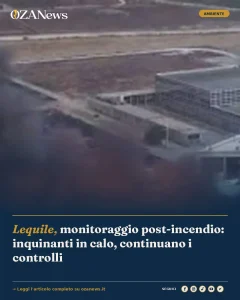 Anteprima di: Lequile, monitoraggio post-incendio: inquinanti in calo, continuano i controlli