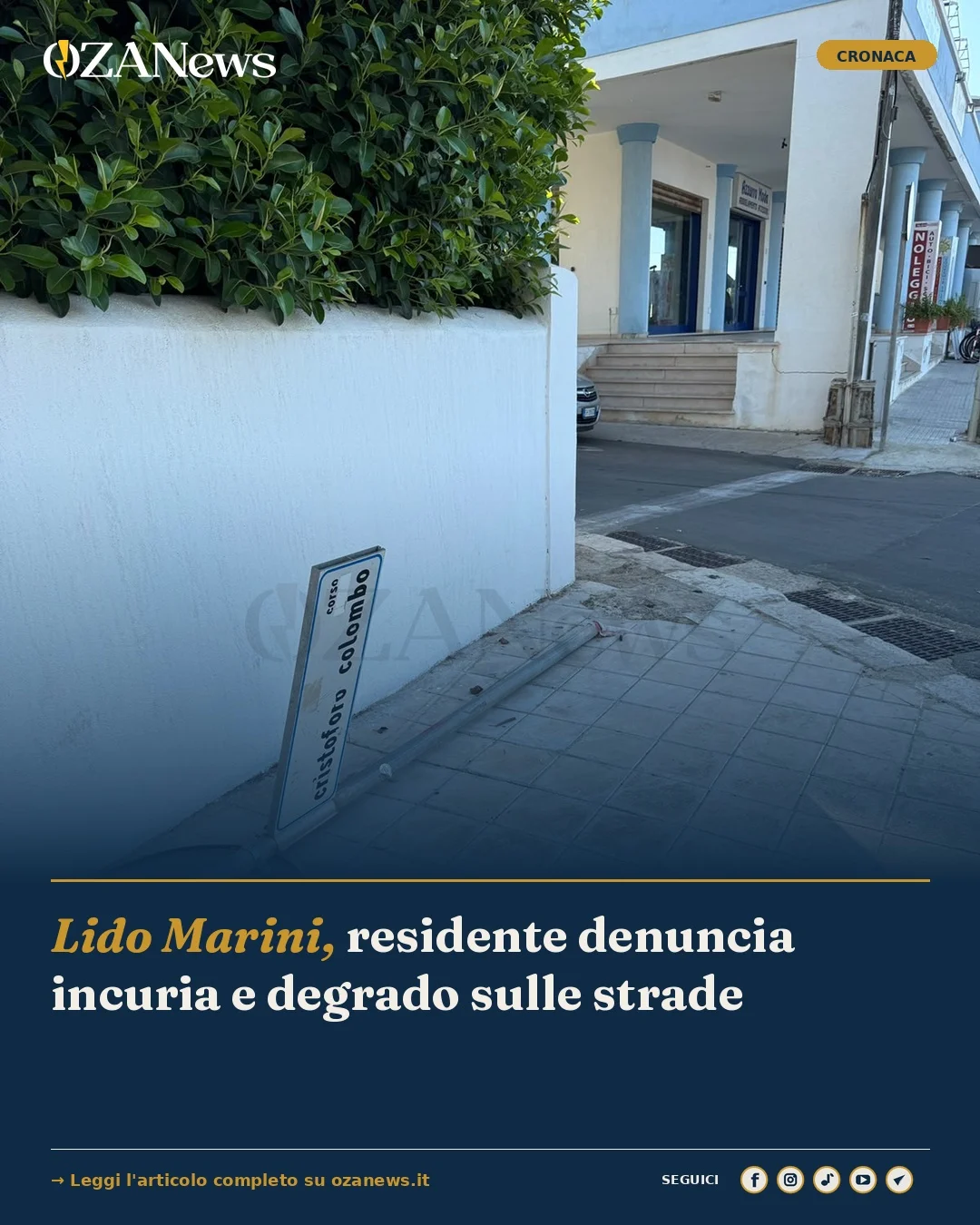 Foto: Lido Marini, residente denuncia incuria e degrado sulle strade