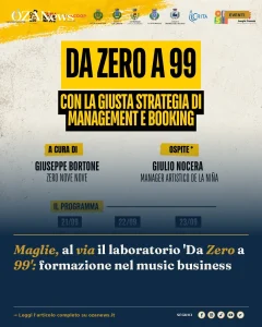Maglie, al via il laboratorio 'Da Zero a 99': formazione nel music business