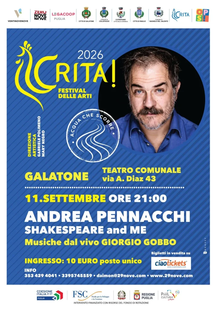 Dettaglio 4: Maglie e Galatone, il Festival Crita prosegue a settembre con teatro e musica