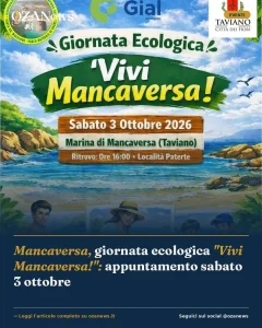 Mancaversa, giornata ecologica "Vivi Mancaversa!": appuntamento sabato 3 ottobre