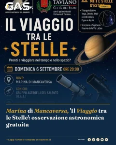 Marina di Mancaversa, 'Il Viaggio tra le Stelle': osservazione astronomica gratuita