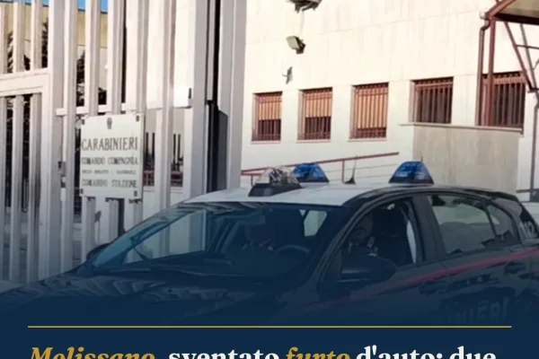 Melissano, sventato furto d’auto: due arresti e una denuncia