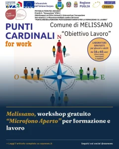Melissano, workshop gratuito “Microfono Aperto” per formazione e lavoro