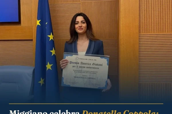 Miggiano celebra Donatella Coppola: Premio America Giovani per eccellenza universitaria