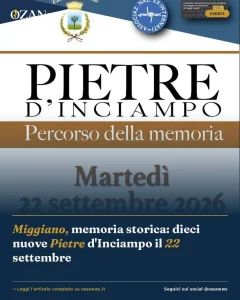 Miggiano, memoria storica: dieci nuove Pietre d'Inciampo il 22 settembre