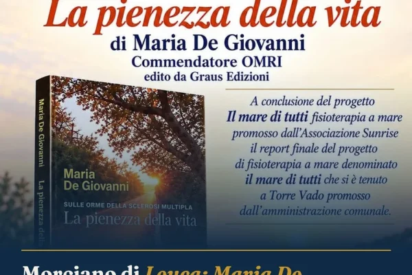 Morciano di Leuca: Maria De Giovanni presenta libro e progetto ‘Il Mare di Tutti’