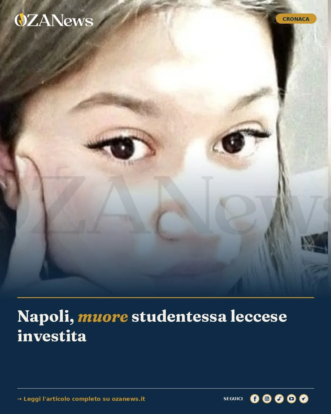 Foto: Napoli, muore studentessa leccese investita